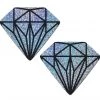 PASTEASE Gem: Silver Glitter Diamond Nipple Pasties