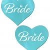 PASTEASE ACCESSORIES Love: Robin's Egg Blue 'Bride' Heart Nipple Pasties 1 PASTEASE ACCESSORIES Love: Robin's Egg Blue 'Bride' Heart Nipple Pasties