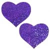 PASTEASE ACCESSORIES Purple Glitter Heart Nipple Pasties 1 PASTEASE ACCESSORIES Purple Glitter Heart Nipple Pasties