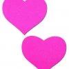 PASTEASE Love: Neon Pink Day-Glow Heart Pasties ACCESSORIES