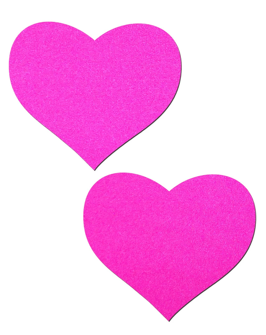 PASTEASE Love: Neon Pink Day-Glow Heart Pasties ACCESSORIES 3 PASTEASE Love: Neon Pink Day-Glow Heart Pasties ACCESSORIES