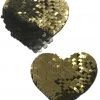 PASTEASE Love: Gold & Black Color Changing Sequin Heart