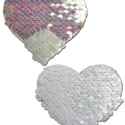 PASTEASE Love: Pearl & White Color Changing Sequin Heart ACCESSORIES