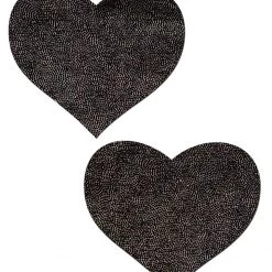 PASTEASE ACCESSORIES Liquid Black Heart Nipple Pasties