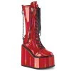 PLEASER UNCHAIN BOOTS RED HOLOGRAM