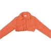 Hot&Delicious ORANGE SHERPA CROPPED JACKET WOMEN