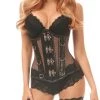 DAISY CORSET UNDERBUSTS & CORSETS SHINY BLACK FISHNET UNDER BUST CORSET
