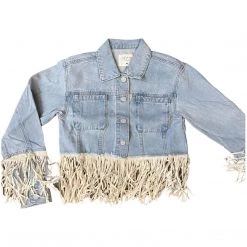 NATUREL DENIM WOMEN DENIM FRINGE JACKET