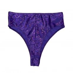 RAVELAND RETRO GLITTER-PURPLE HIGH WAISTED BRAZILIAN BOTTOMS NEW ARRIVALS