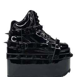 YRU SHOES QOZMO BONDAGE ROSE - BLACK PATENT 14 YRU SHOES QOZMO BONDAGE ROSE - BLACK PATENT