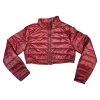 IJOAH BURGUNDY CROP PUFFER JACKET WOMEN
