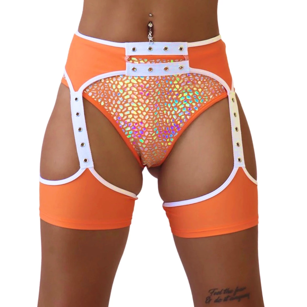 RAVELAND ORANGE CRAZY SHORT CHAPS 3 RAVELAND ORANGE CRAZY SHORT CHAPS