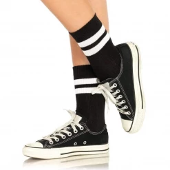 LEG AVENUE LEG WRAPS & HOSIERY Athletic Striped Anklets