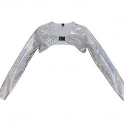RAVELAND RETRO GLITTER SILVER SHRUG TOP NEW ARRIVALS