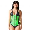 DAISY CORSET NEW ARRIVALS GREEN FISHNET UNDER BUST CORSET