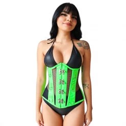 DAISY CORSET NEW ARRIVALS GREEN FISHNET UNDER BUST CORSET