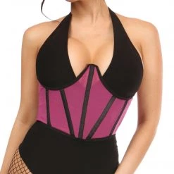 DAISY CORSET Lavish Pink Mesh Open Cup Waist Cincher WOMEN