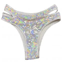 RAVELAND LIQUID MIRROR SHARK PANTY-SILVER