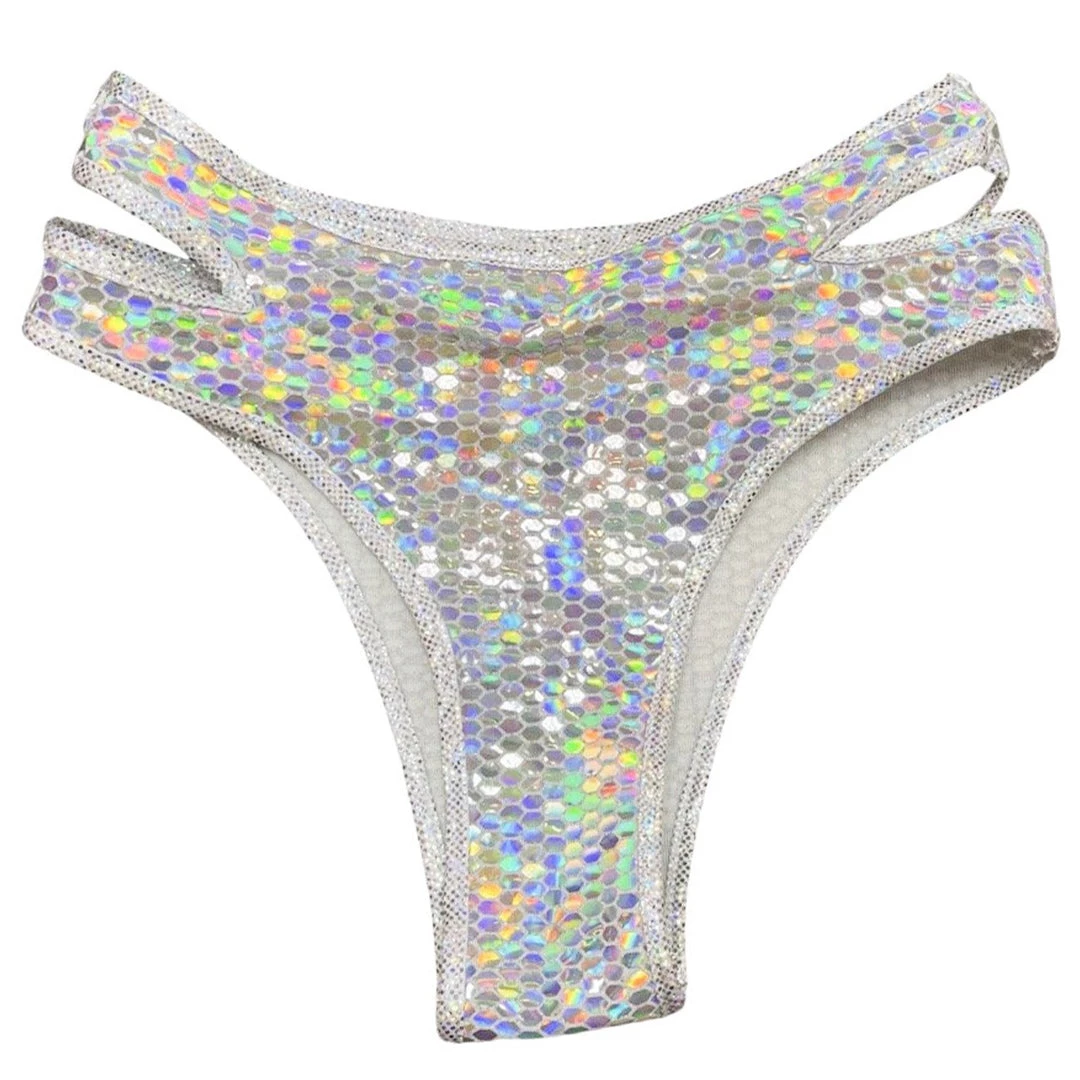 RAVELAND LIQUID MIRROR SHARK PANTY-SILVER 3 RAVELAND LIQUID MIRROR SHARK PANTY-SILVER