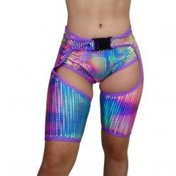 RAVELAND NEW ARRIVALS LIQUID MIRROR ASAP BUCKLED SHORT CHAP