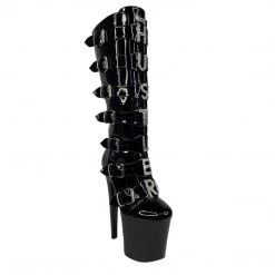 YRU SHOES VIP HUSTLER- BLACK/ SILVER HEEL