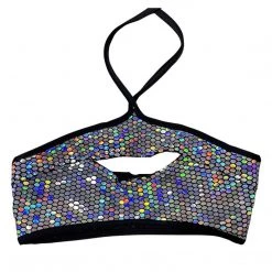 RAVELAND LIQUID MIRROR BLACK KEYHOLE TOP WOMEN