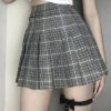 RAVELAND GRAY PLAID SKIRT WOMEN 1 RAVELAND GRAY PLAID SKIRT WOMEN