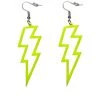 RAVELAND NEON YELLOW LIGHTNING BOLT EARRINGS HEADBANGER COLLECTION