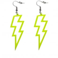 RAVELAND NEON YELLOW LIGHTNING BOLT EARRINGS HEADBANGER COLLECTION