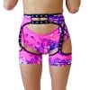 RAVELAND PINK ACID TIE DYE CRAZY SHORT CHAPS 2 RAVELAND PINK ACID TIE DYE CRAZY SHORT CHAPS