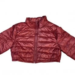 IJOAH BURGUNDY CROP PUFFER JACKET WOMEN