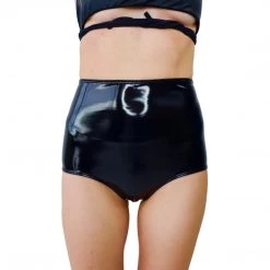 RAVELAND LATEX BLACK HIGH WAISTED BLACK BOTTOMS