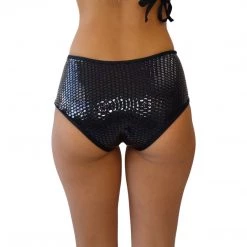 RAVELAND WOMEN LIQUID MIRROR CHEEKY BOTTOMS- BLACK