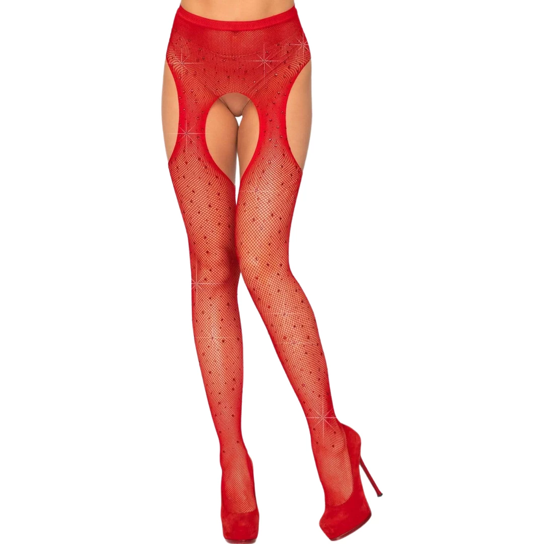 LEG AVENUE LEG WRAPS & HOSIERY Rhinestone Suspender Pantyhose 3 LEG AVENUE LEG WRAPS & HOSIERY Rhinestone Suspender Pantyhose