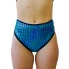 RAVELAND LIQUID MIRROR HIGH WAISTED BRAZILIAN BOTTOMS- BLUE