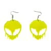 RAVELAND NEON YELLOW MELTING ALIEN EARRING