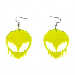 RAVELAND NEON YELLOW MELTING ALIEN EARRING