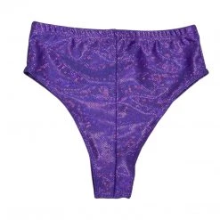 RAVELAND RETRO GLITTER-PURPLE HIGH-WAIST BOTTOMS NEW ARRIVALS