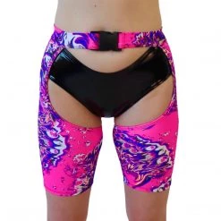 RAVELAND ACID TIE DYE PINK ASAP BUCKLED SHORT CHAP