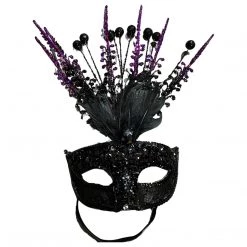 GOLDEN SHUTTLE WOMEN LAVISH BLACK MASQUERADE MASK