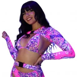 RAVELAND ACID TIE DYE SHRUG TOP