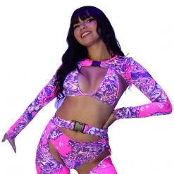 RAVELAND ACID TIE DYE SHRUG TOP