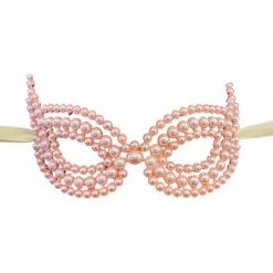 GOLDEN SHUTTLE WOMEN PEARL WHITE MASQUERADE MASK