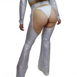 RAVELAND WOMEN RETRO GLITTER CHAPS- SILVER