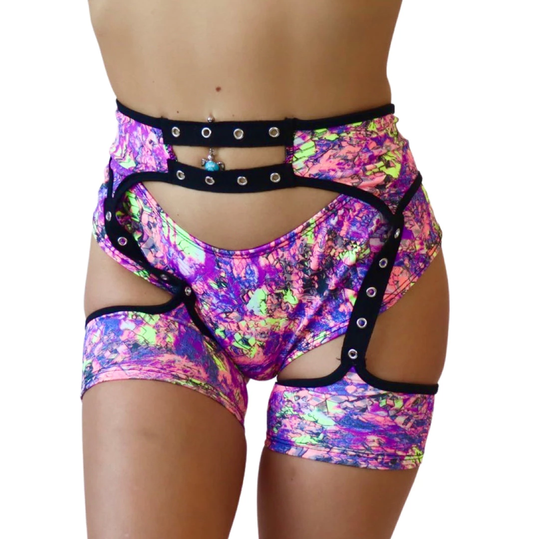 RAVELAND PURPLE LOST FREQUENCY CRAZY SHORT CHAPS NEW ARRIVALS 3 RAVELAND PURPLE LOST FREQUENCY CRAZY SHORT CHAPS NEW ARRIVALS