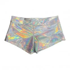 RAVELAND NEW ARRIVALS HOLOGRAPHIC SILVER BOOTY SHORTS 7 RAVELAND NEW ARRIVALS HOLOGRAPHIC SILVER BOOTY SHORTS