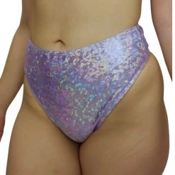 RAVELAND RETRO GLITTER- LAVENDER HIGH WAISTED BRAZILIAN BOTTOMS