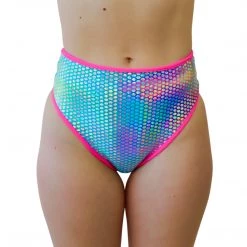 RAVELAND LIQUID MIRROR HIGH WAISTED BRAZILIAN BOTTOMS- TIE-DYE WOMEN