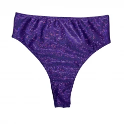 RAVELAND RETRO GLITTER-PURPLE HIGH WAISTED BRAZILIAN BOTTOMS NEW ARRIVALS