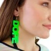 RAVELAND HEADBANGER COLLECTION NEON GREEN DOPE EARRINGS 1 RAVELAND HEADBANGER COLLECTION NEON GREEN DOPE EARRINGS